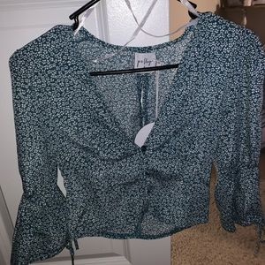 Princess Polly crop button down shirt